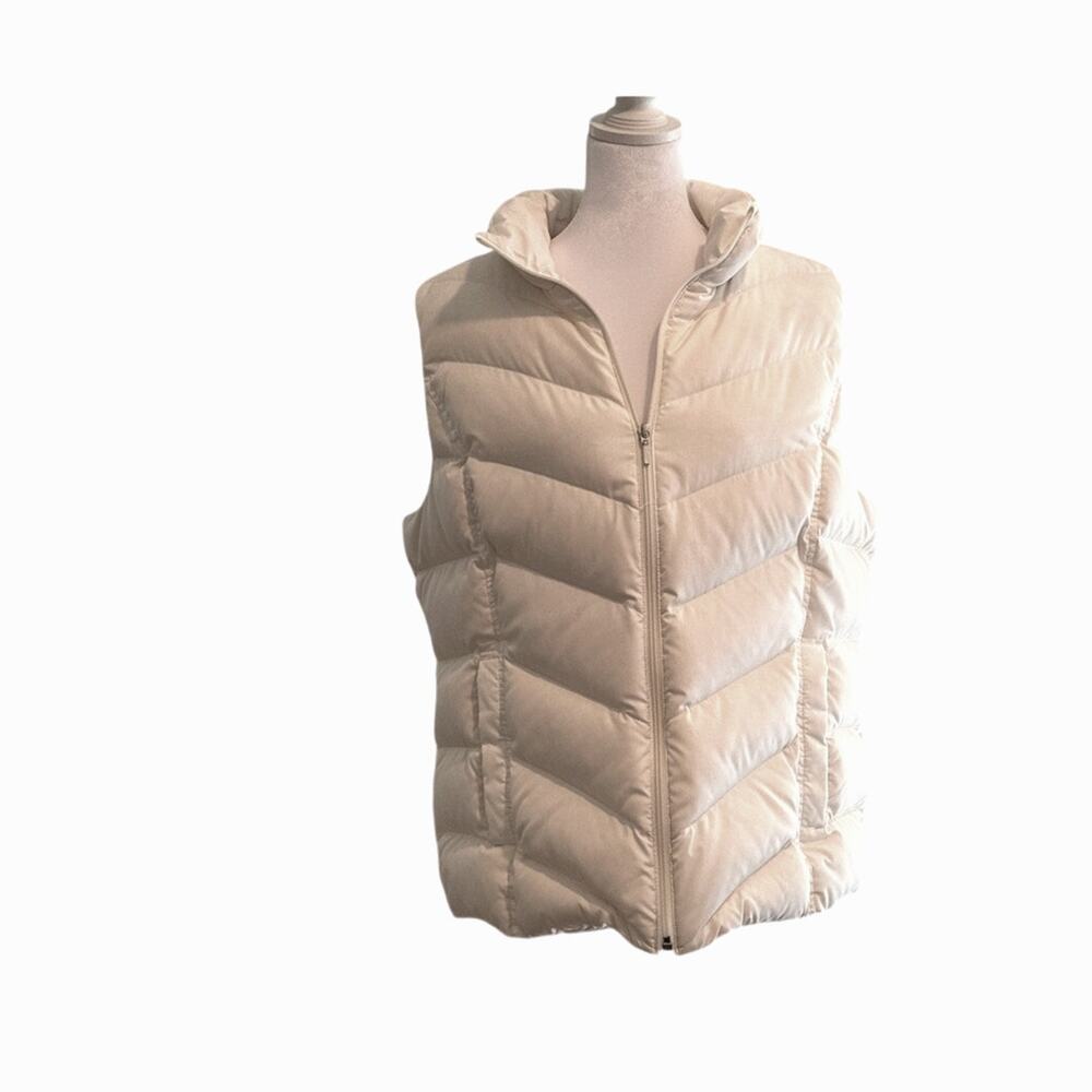 Lands' End Women's Puffer Vest XL White
